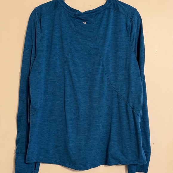 Teal Athletic Long Sleeve Workout Shirt - Picture 2 of 3